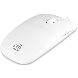 MOUSE ALAMBRICO RETRACTIL MANHATTAN 177627 CONEXION USB COLOR BLANCO - Envío Gratuito