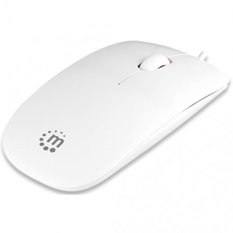 MOUSE ALAMBRICO RETRACTIL MANHATTAN 177627 CONEXION USB COLOR BLANCO - Envío Gratuito