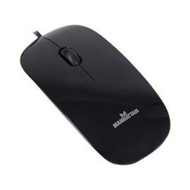 MOUSE MINI ALAMBRICO RETRACTIL MANHATTAN 177627 CONEXION USB COLOR NEGRO - Envío Gratuito
