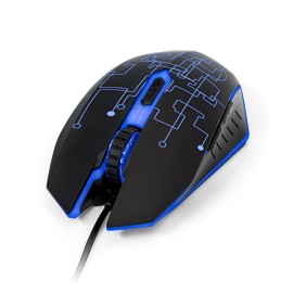 MOUSE GAMER ALAMBRICO VORAGO MO-501 CONEXION PUERTO USB COLOR NEGRO Y AZUL - Envío Gratuito