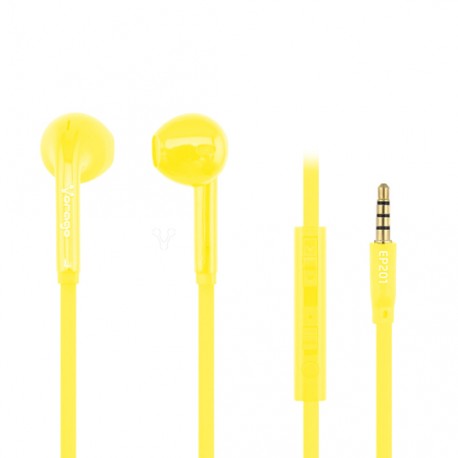 AUDIFONOS VORAGO EP201 TIPO IN-EAR ALAMBRICOS CONEXIÓN/MEDIDA 3.5 MM COLOR AMARILLO - Envío Gratuito