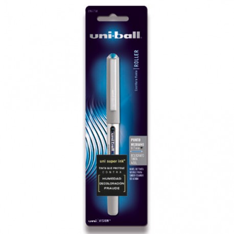 ROLLER UNI-BALL VISION DE TINTA COLOR AZUL PUNTO FINO MEDIDA 0.7 MM 1 PIEZA - Envío Gratuito