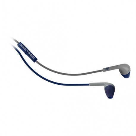 AUDIFONOS PERFECT CHOICE IN-EAR ERGO TIPO ALÁMBRICOS CONEXION 3.5 MM AZUL/GRIS - Envío Gratuito