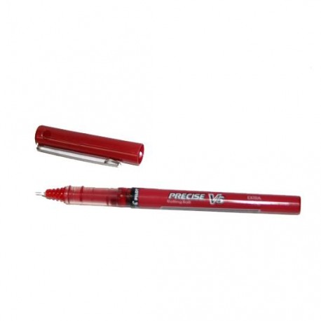 ROLLER PILOT PRECISE V5 DE TINTA ROJA COLOR BARRIL ROJO TRANSPARENTE PUNTO FINO MEDIDA 0.3 MM 1 PIEZA - Envío Gratuito