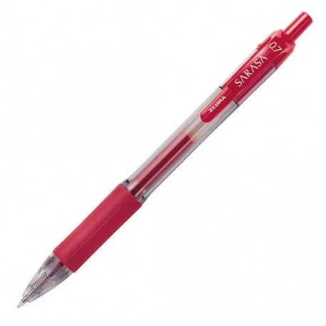 ROLLER ZEBRA SARASA DE TINTA ROJA COLOR BARRIL TRANSPARENTE PUNTO MEDIANO MEDIDA 0.7 MM 1 PIEZA - Envío Gratuito