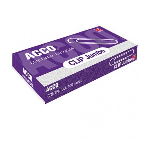 CLIP ESTANDAR ACCO NUMERO JUMBO CAJA CON 100 CLIPS - Envío Gratuito