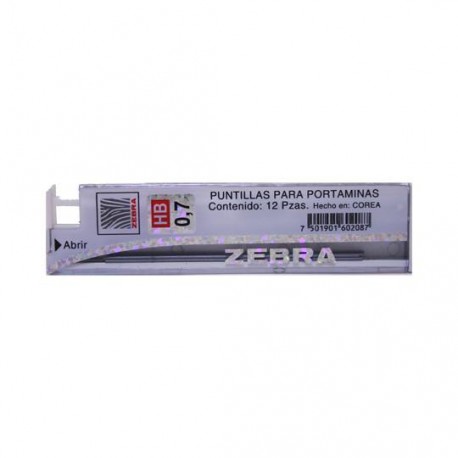 PUNTILLAS ZEBRA DE GRAFITO NÚMERO 0.7 MM 1 TUBO CON 12 PUNTILLAS - Envío Gratuito