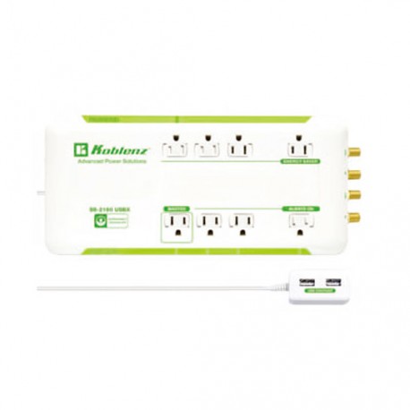 ESTACIÓN DE CARGA CON MULTICONTACTO, SUPRESOR DE PICOS Y CONEXIÓN USB KOBLENZ SS-2160 USBX - Envío Gratuito