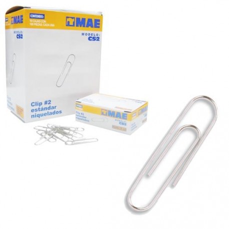 CLIP ESTANDAR MAE NUMERO 2 CAJA CON 100 CLIPS - Envío Gratuito