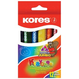 CRAYON KORES COLOR SURTIDO KORES FORMA TRIANGULAR CAJA CON 12 PIEZAS - Envío Gratuito