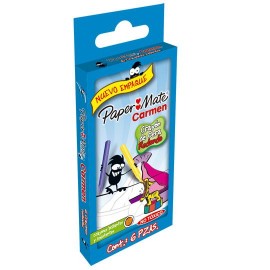 CRAYON PAPER MATE COLOR SURTIDO CARMEN FORMA REDONDO CAJA CON 6 PIEZAS - Envío Gratuito