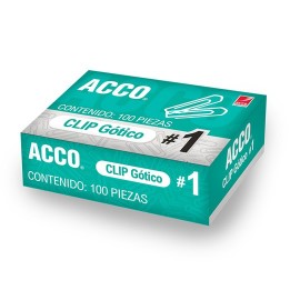 CLIP CUADRADO ACCO NUMERO 1 CAJA CON 100 CLIPS - Envío Gratuito