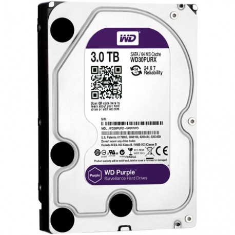 DISCO DURO INTERNO WESTERN DIGITAL WD30PURX CAPACIDAD 3 TB FACTOR DE FORMA 3.5 - Envío Gratuito