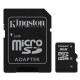 MEMORIA MICRO SD SDC4/8GB KINGSTON DE 8 GB CLASE 4 CON ADAPTADOR - Envío Gratuito