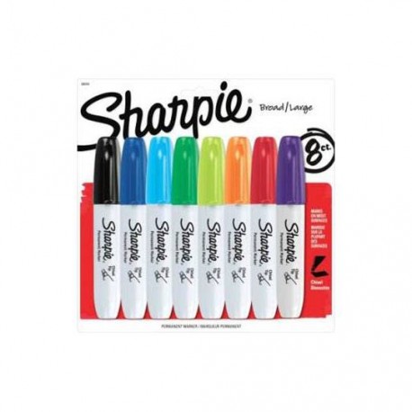 MARCADOR PERMANENTE BEROL SHARPIE CHISEL COLOR SURTIDO 8 PIEZAS - Envío Gratuito