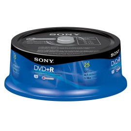 DVD DVD R SONY 25DPR47 CAPACIDAD 4.7GB VELOCIDAD DE TRANSFERENCIA 16X CAMPANA DE 25 PIEZAS - Envío Gratuito
