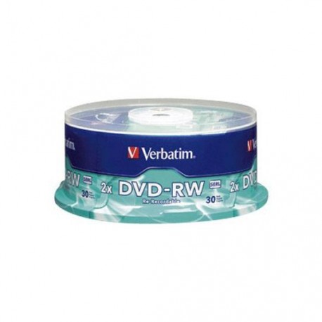 DVD DVD-RW VERBATIM 95179 CAPACIDAD 4.7GB VELOCIDAD DE TRANSFERENCIA 2X CAMPANA DE 30 PIEZAS - Envío Gratuito