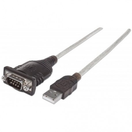 CONVERTIDOR DE SEÑAL MANHATTAN USB A SERIAL EN FORMA DE CABLE 205153 - Envío Gratuito