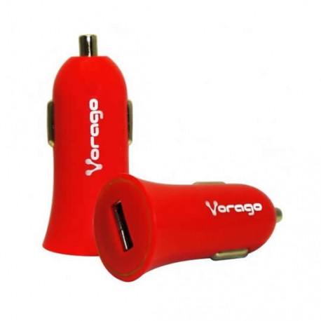 CARGADOR UNIVERSAL PARA AUTOMOVIL VORAGO AU-101 COLOR ROJO - Envío Gratuito