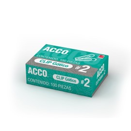 CLIP CUADRADO ACCO NUMERO 2 CAJA CON 100 CLIPS - Envío Gratuito