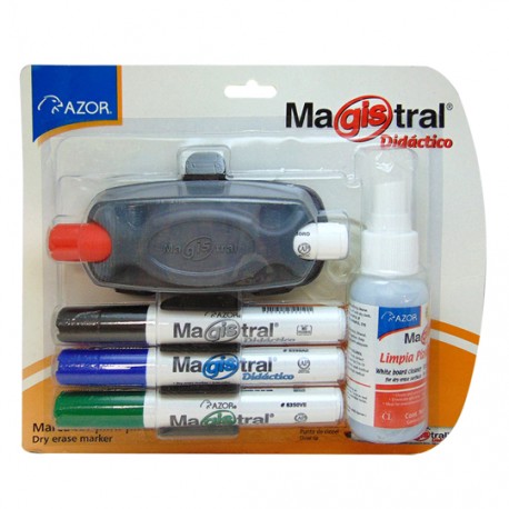 MARCADOR PARA PIZARRON AZOR MAGISTRAL DIDACTICO 8350K COLOR SURTIDO 3 PIEZAS - Envío Gratuito