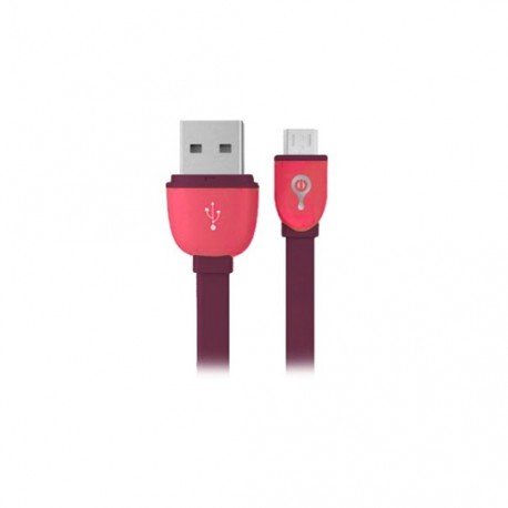 CABLE DE TRANSFERENCIA DE DATOS ADAPTADOR MICRO USB A MACHO A B MACHO PERFECT CHOICE COLOR MORADO/ROJO DE 1 METRO EL-994398 - En