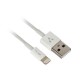 CABLE CARGADOR LIGHTNING USB A 8 PINES VORAGO COLOR BLANCO DE 1 METRO CAB-110 - Envío Gratuito