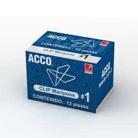 CLIP MARIPOSA ACCO NUMERO 1 CAJA CON 12 CLIPS - Envío Gratuito