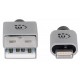 CABLE USB A-B A MACHO A B MACHO MANHATTAN COLOR PLATA DE 1 METRO 394338 - Envío Gratuito