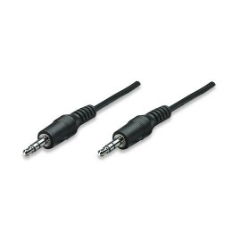CABLE DE AUDIO 3.5 MM MACHO A MACHO MANHATTAN COLOR NEGRO DE 1.8 METROS 334594 - Envío Gratuito