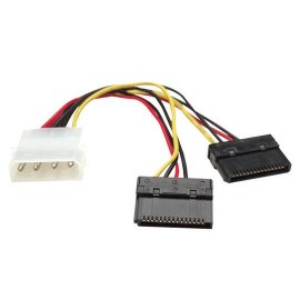CABLE DE ALIMENTACION SATA PULG.YPULG. 1 MOLEX A 2 SATA DE 15 PIN MANHATTAN DE 0.15 METROS - Envío Gratuito