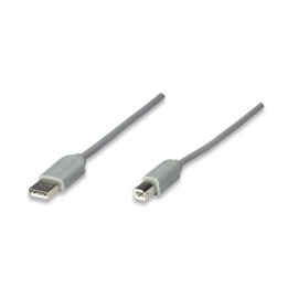 CABLE USB A-B A MACHO A B MACHO MANHATTAN COLOR GRIS DE 3 METROS 317863 - Envío Gratuito