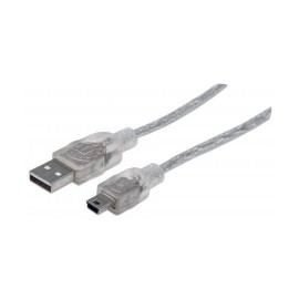 CABLE USB A MINI MACHO A MACHO MANHATTAN COLOR GRIS DE 1.8 METROS 333412 - Envío Gratuito