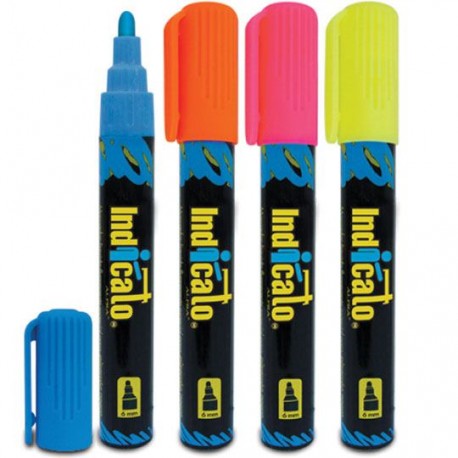 MARCADOR PARA PIZARRON ALFRA INDICATO COLOR SURTIDO (AZUL, AMARILLO, NARANJA, ROSA) 4 PIEZAS - Envío Gratuito