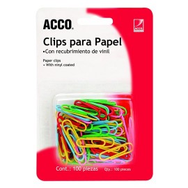 CLIP ESTANDAR DE COLORES ACCO NUMERO 1 CAJA CON 100 CLIPS - Envío Gratuito