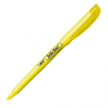MARCATEXTOS RESALTADOR BIC BRITE LINER BLR12AM COLOR AMARILLO 1 PIEZA - Envío Gratuito