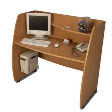 ESCRITORIO MODULO LINEA ITALIA 148 DE MELAMINA Y METAL COLOR MAPLE - Envío Gratuito