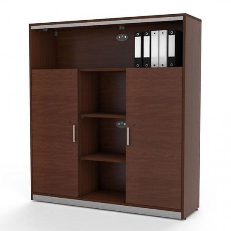 CREDENZA MELAMINA LINEA ITALIA 116 FORZZA CAOBA - Envío Gratuito