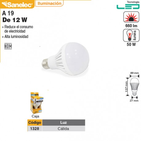 FOCO SANTUL TIPO LED DE PLASTICO 12 WATTS 127V - Envío Gratuito