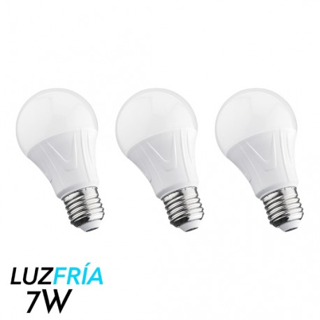 FOCO STEREN TIPO LED DE PLASTICO 7 WATTS LUZ FRIA 3 PZAS 19,000 HRS - Envío Gratuito