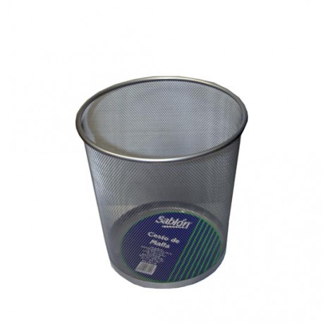 CESTO DE BASURA REDONDO DE MALLA SABLON COLOR NEGRO TAMAÑO 27.5 X 28 CM PARA 12.5 L - Envío Gratuito