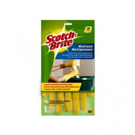 GUANTES DE LATEX SCOTCH-BRITE DEL NUMERO 7 - 7 1/2 USO MULTIUSOS COLOR AMARILLO 1 PZA - Envío Gratuito