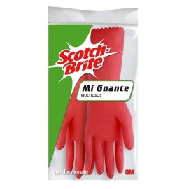 GUANTES DE LATEX SCOTCH-BRITE DEL NUMERO 8 - 8 1/2 USO DOMESTICO COLOR ROJO 1 PZA - Envío Gratuito