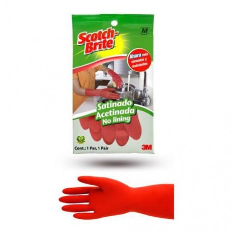 GUANTES DE HULE SCOTCH-BRITE DEL NUMERO 8 USO DOMESTICO COLOR ROJO 1 PZA - Envío Gratuito