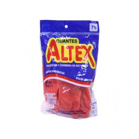 GUANTES DE HULE ALTEX DEL NUMERO 7 Y MEDIO USO DOMESTICO COLOR ROJO 1 PZA - Envío Gratuito