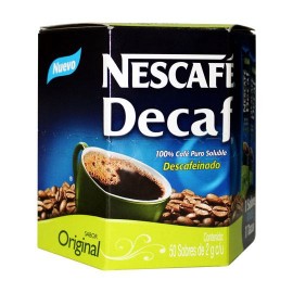 CAFE DESCAFEINADO NESCAFE DECAF CONTENIDO NETO 50 SOBRES DE 2GR C/U - Envío Gratuito
