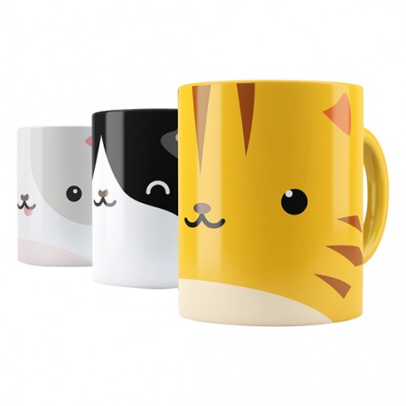 STICKER PARA TAZA JUST MUSTARD EN FORMA DE GATOS DE 1 TAZA - Envío Gratuito