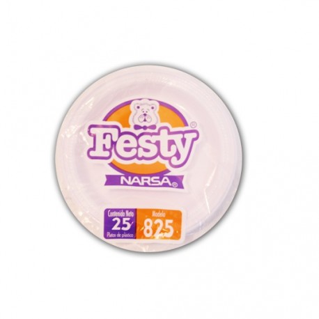 PLATO DESECHABLE PASTELERO NO. 825 NARSA PAQUETE CON 25 PZAS - Envío Gratuito