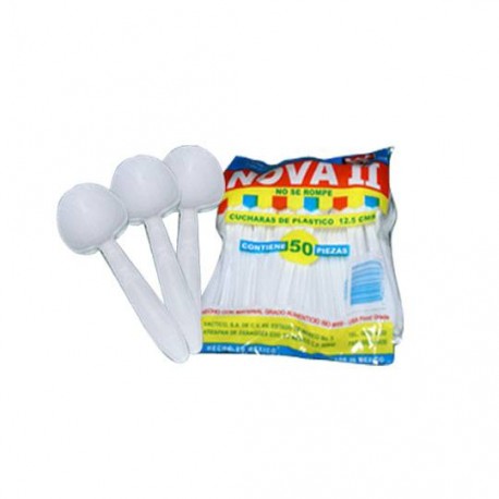 CUCHARA DESECHABLE PASTELERA NOVA 1 PAQUETE 50 PIEZAS CADA PAQUETE - Envío Gratuito