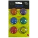 PIN MAGNETICO DE PLASTICO E IMAN QUARTET COLORES SURTIDOS SOLIDOS 1 BLISTER CON 6 PIEZAS - Envío Gratuito